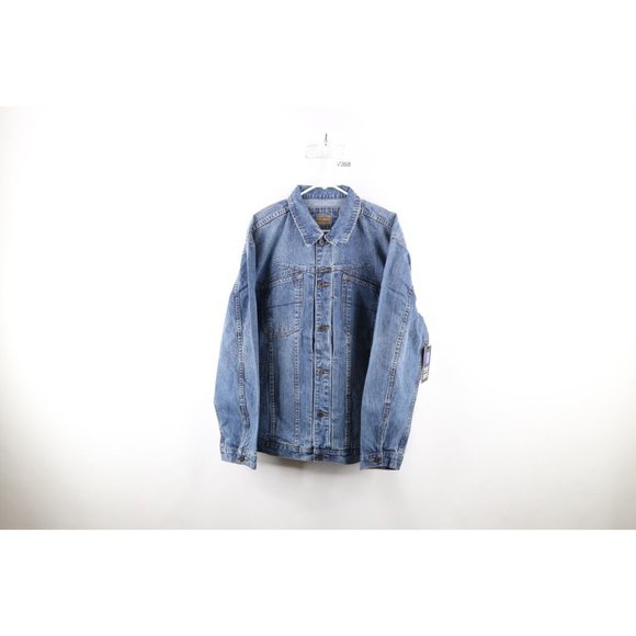 NOS Vintage 90s Marithe Francois Girbaud Mens XL Spell Out Denim Trucker Jacket